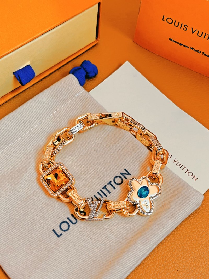 Louis Vuitton Paradise Stone Gold Bracelet with CZ Crystals