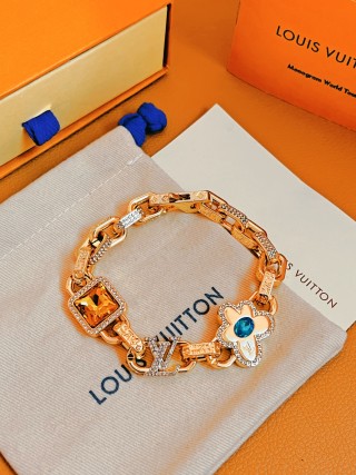 Louis Vuitton Paradise Stone Gold Bracelet with CZ Crystals