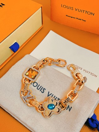 Louis Vuitton Paradise Stone Gold Bracelet with CZ Crystals view 2