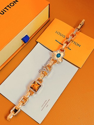 Louis Vuitton Paradise Stone Gold Bracelet with CZ Crystals view 3