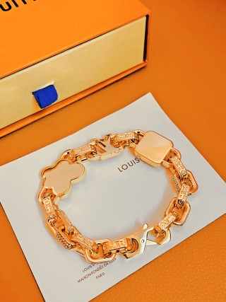 Louis Vuitton Paradise Stone Gold Bracelet with CZ Crystals view 4