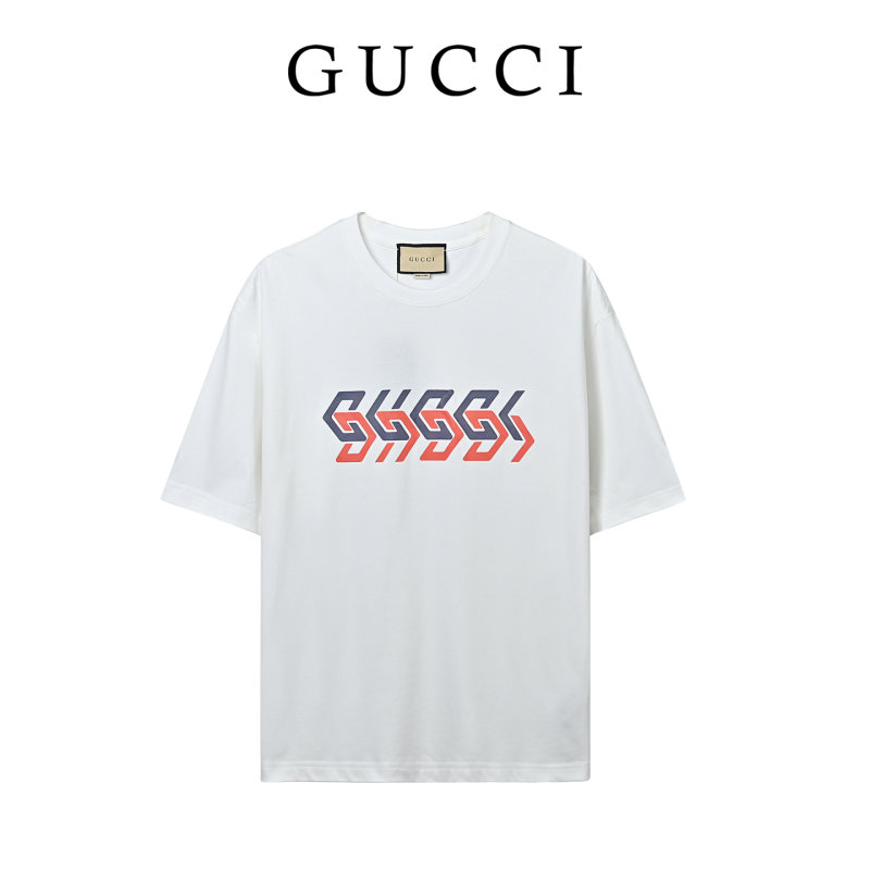 White Short Sleeve Graphic T-Shirt with Red & Navy Logo Print view