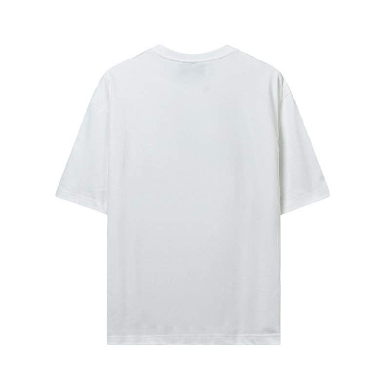White Short Sleeve Graphic T-Shirt with Red & Navy Logo Print view