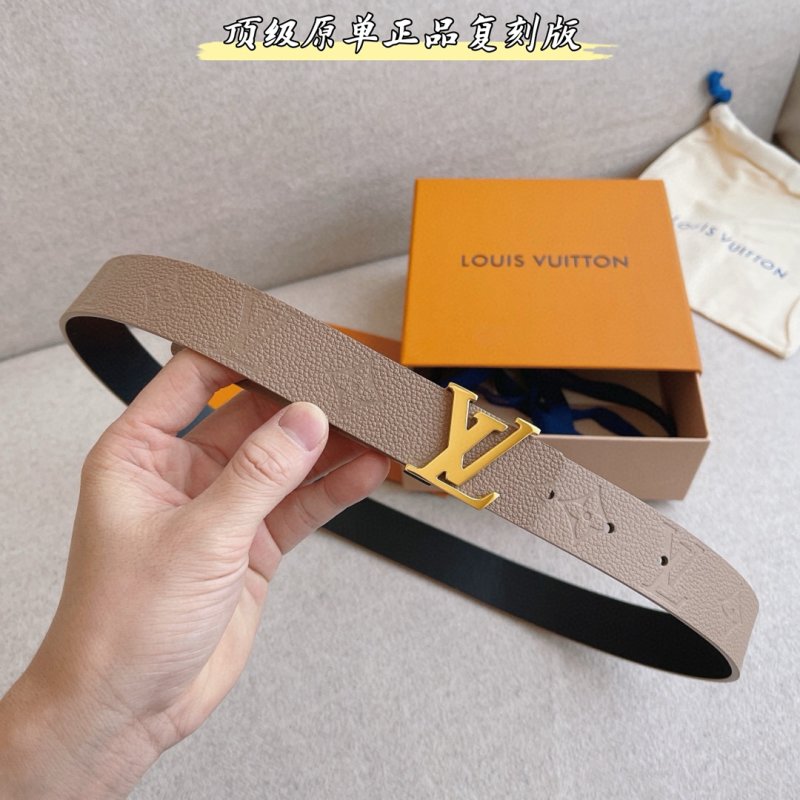Louis Vuitton Iconic LV Buckle Reversible Leather Belt Beige view
