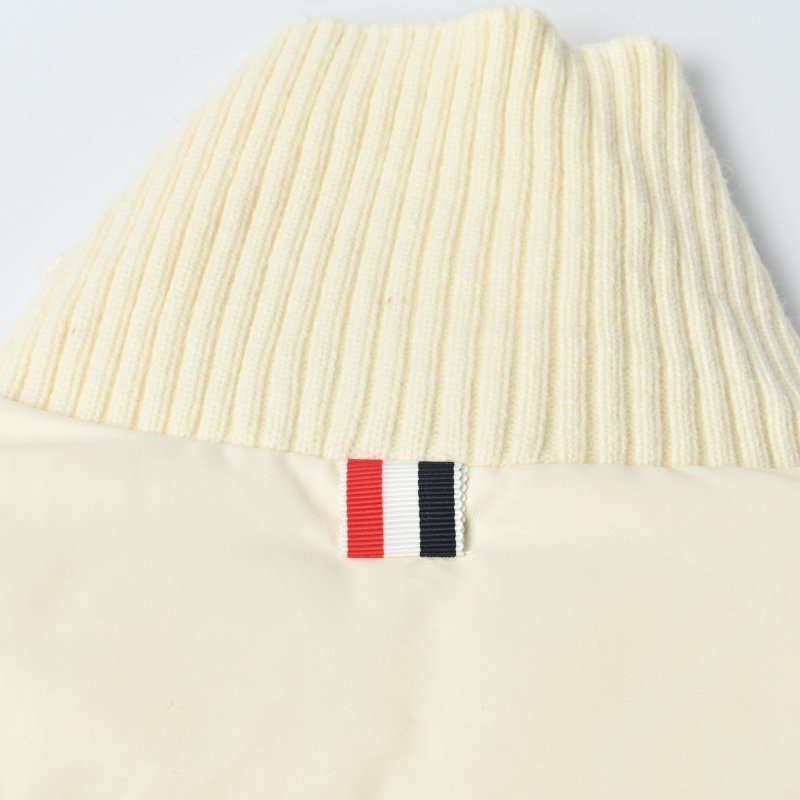 Chanel Cream Quilted Down Puffer Jacket with Ribbed Sleeves view