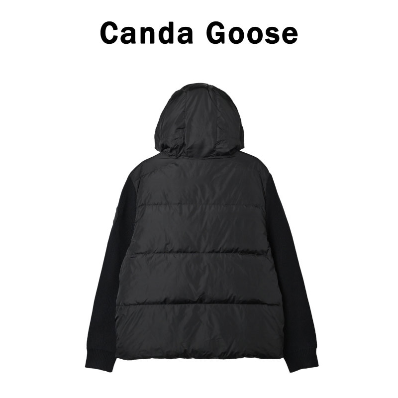 Stone Island Black Down Jacket with Knit Sleeves view