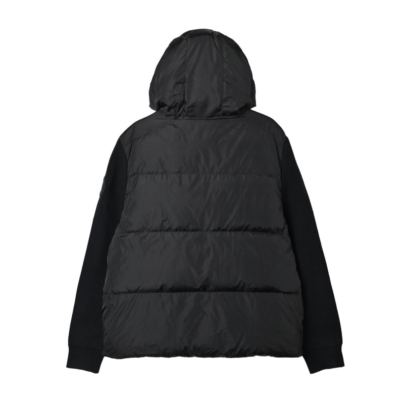 Stone Island Black Down Jacket with Knit Sleeves view