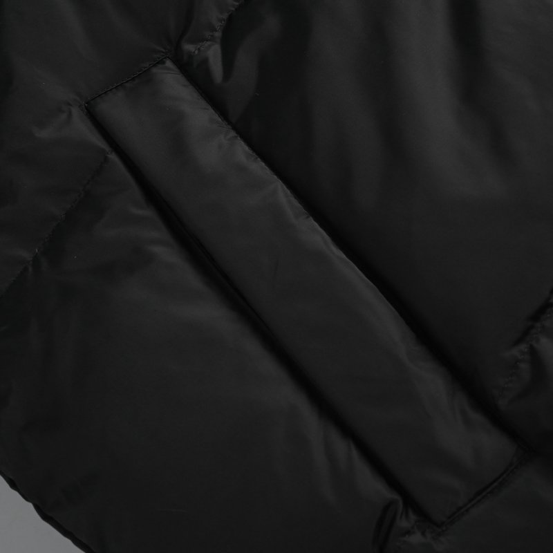 Stone Island Black Down Jacket with Knit Sleeves view