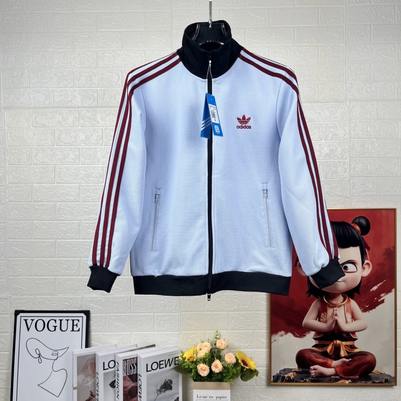 Adidas Originals Trefoil Striped Track Jacket White/Burgundy
