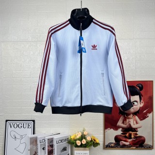 Adidas Originals Trefoil Striped Track Jacket White/Burgundy