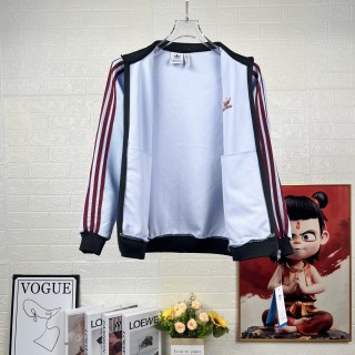 Adidas Originals Trefoil Striped Track Jacket White/Burgundy view 5