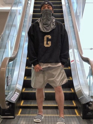 Grey Nylon Drawstring Shorts view 2