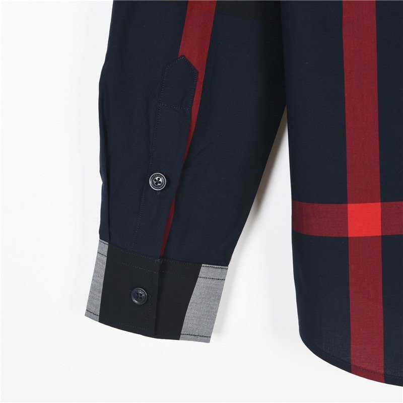 Burberry Check Oversized Shirt Navy Red White view