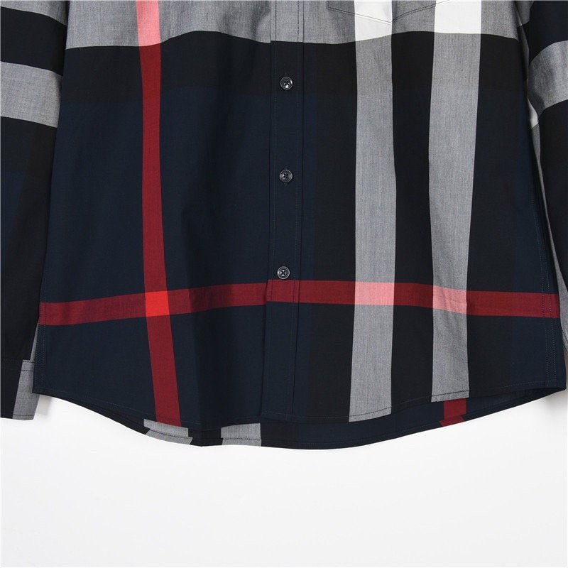 Burberry Check Oversized Shirt Navy Red White view