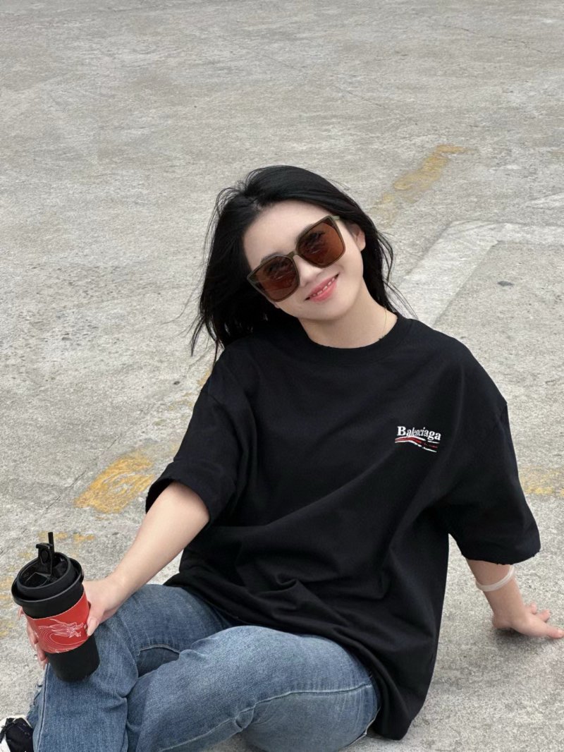 Balenciaga Black Logo Short Sleeve T-Shirt