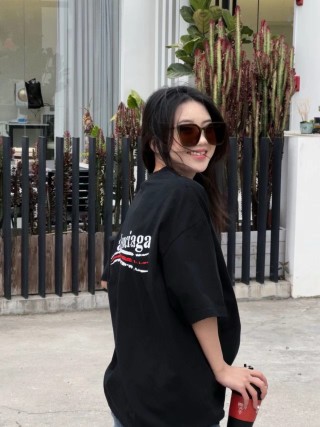 Balenciaga Black Logo Short Sleeve T-Shirt view 3
