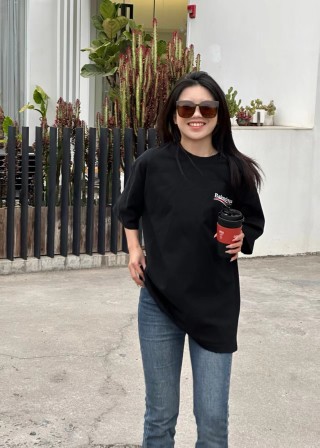 Balenciaga Black Logo Short Sleeve T-Shirt view 4