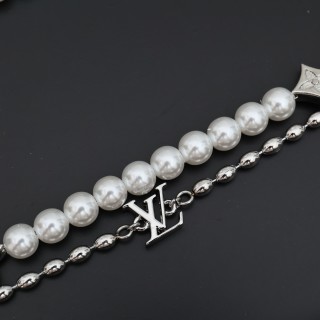 Louis Vuitton Pearls Fusion Layered Necklace Silver view 3