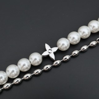 Louis Vuitton Pearls Fusion Layered Necklace Silver view 5