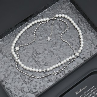 Louis Vuitton Pearls Fusion Layered Necklace Silver view 8