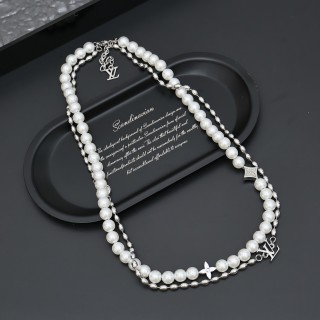 Louis Vuitton Pearls Fusion Layered Necklace Silver view 9