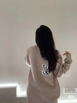 Louis Vuitton LV Monogram Knit Sweater Taupe view 3