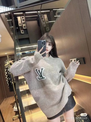 Louis Vuitton LV Monogram Knit Sweater Taupe view 6