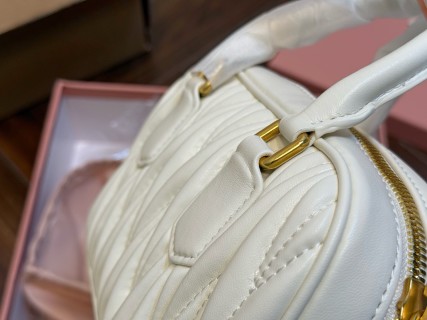 Miu Miu Arcadie Matelassé White Quilted Crossbody Bag view 7