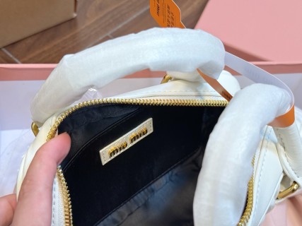 Miu Miu Arcadie Matelassé White Quilted Crossbody Bag view 9