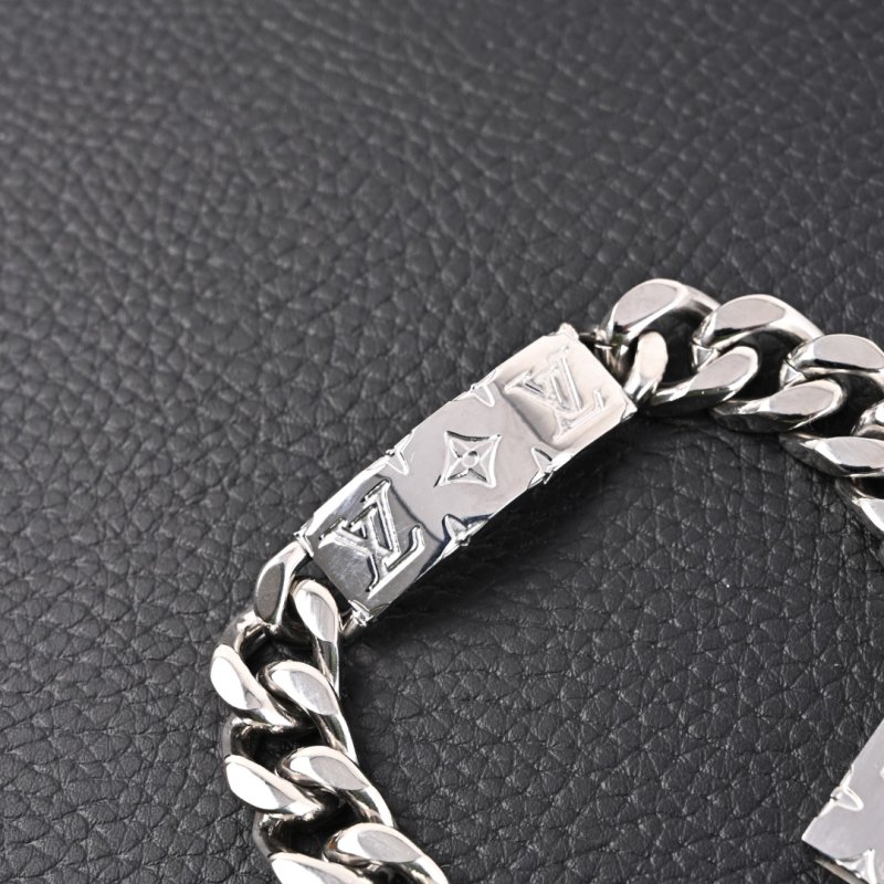 Louis Vuitton Monogram Engraved Silver-Tone Chain Bracelet view