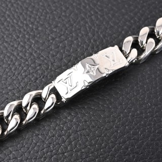 Louis Vuitton Monogram Engraved Silver-Tone Chain Bracelet view 4