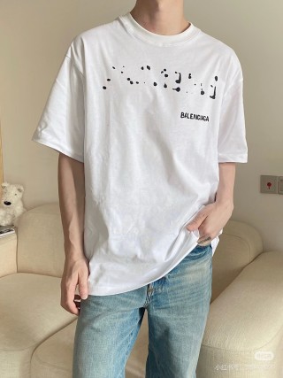 Balenciaga Braille Text White T-Shirt