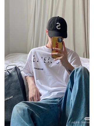 Balenciaga Braille Text White T-Shirt view 3