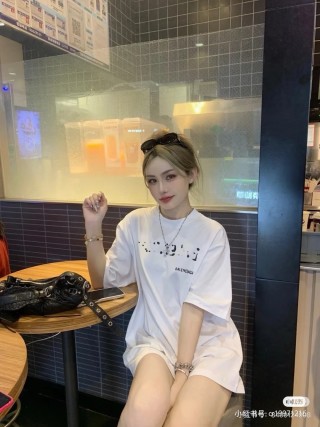 Balenciaga Braille Text White T-Shirt view 5