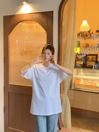 Prada White Logo T-Shirt view 3