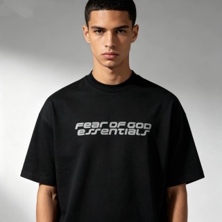 Essentials Fear of God Black Logo T-Shirt