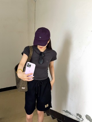 Fendi Black Mesh Panel Shorts with Gold Logo view 4