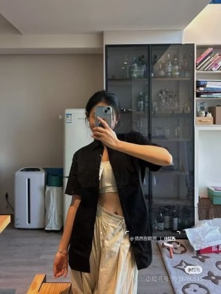 Black Oversized Short Sleeve Button-Up Shirt