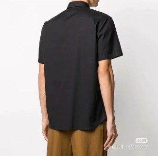 Black Oversized Short Sleeve Button-Up Shirt view 2