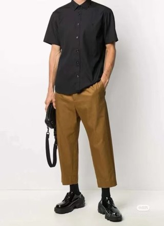 Black Oversized Short Sleeve Button-Up Shirt view 4
