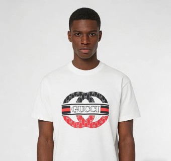 Gucci Logo Print White T-Shirt view 5