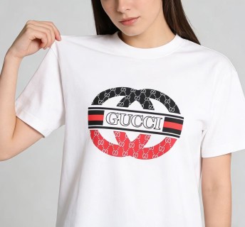 Gucci Logo Print White T-Shirt view 7