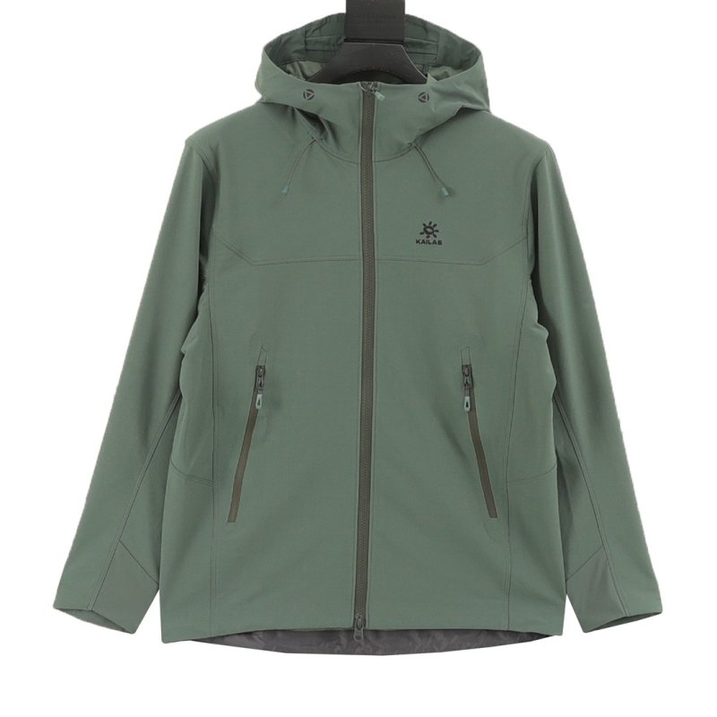 Stone Island Soft Shell Hooded Jacket Sage Green view