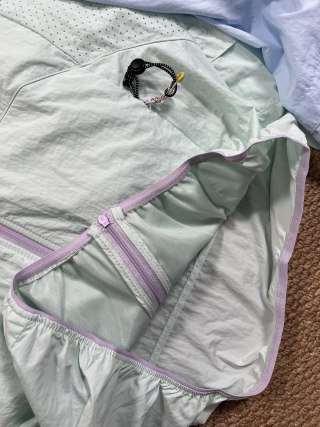 Descente U+ Navy Windbreaker Jacket with Burgundy Trim view 11