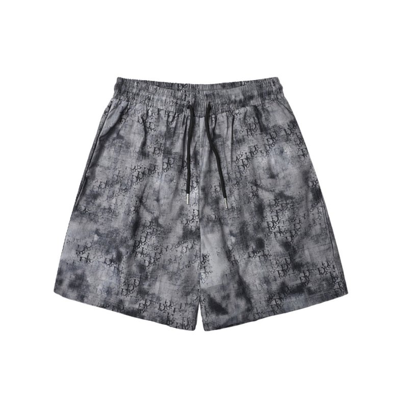 Grey Patterned Mesh Athletic Shorts view