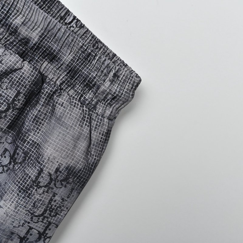 Grey Patterned Mesh Athletic Shorts view