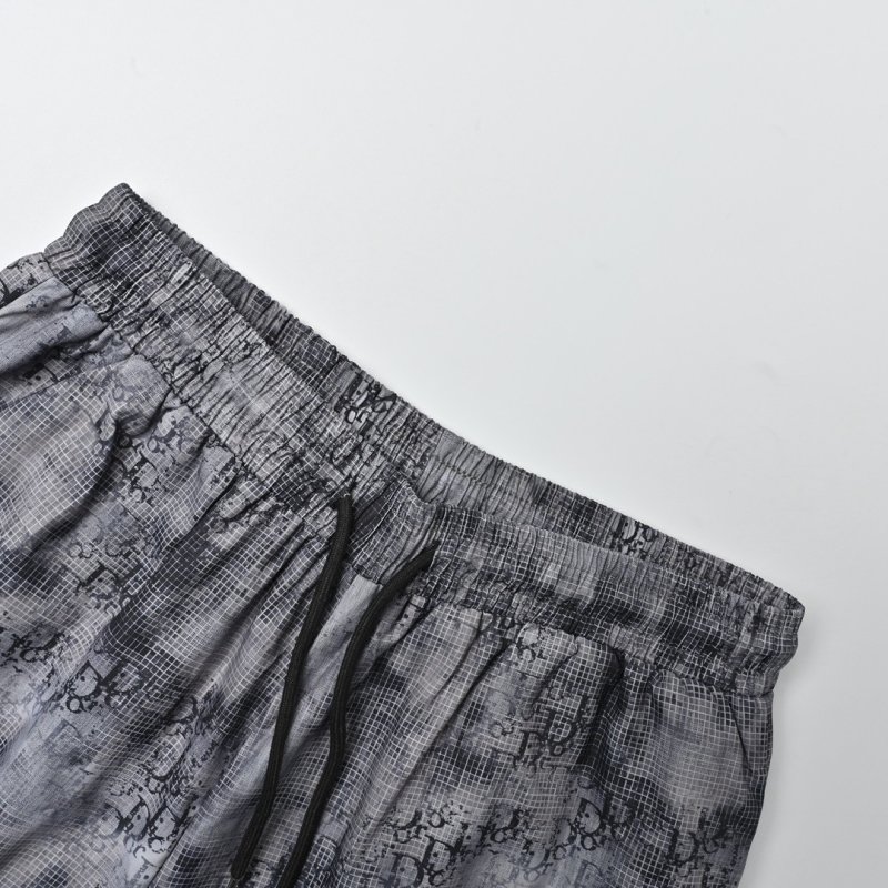 Grey Patterned Mesh Athletic Shorts view
