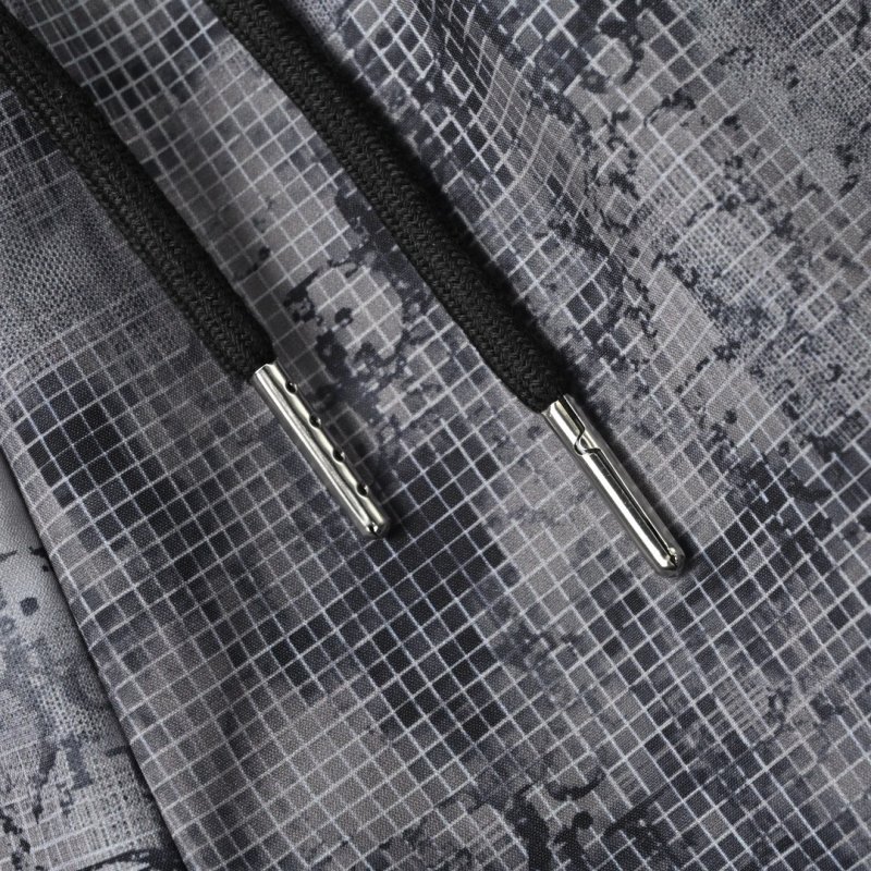 Grey Patterned Mesh Athletic Shorts view