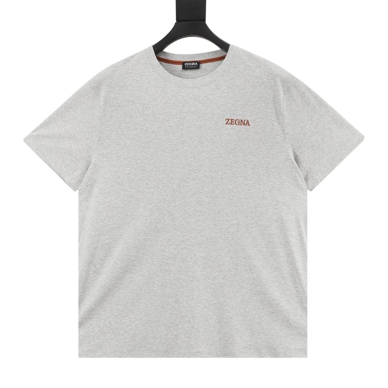 Zegna Logo T-Shirt Light Grey view