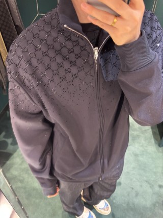 Gucci GG Monogram Puffer Jacket Black view 3
